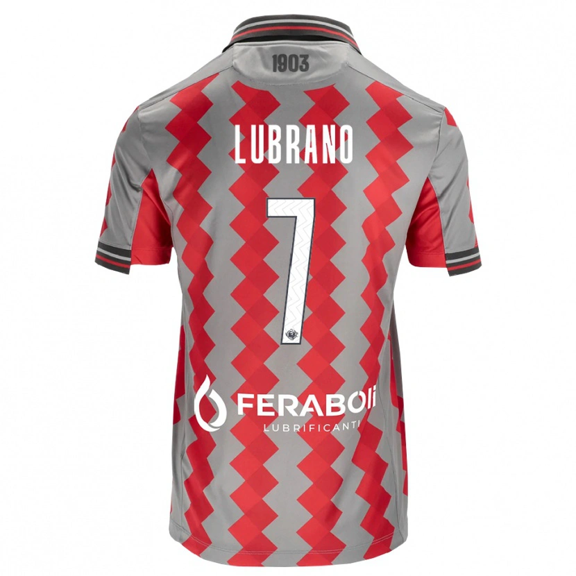 Danxen Barn Antonio Lubrano #7 Grå Röd Vit Hemmatröja Matchtröjor 2026/27 Tröjor T-Tröja