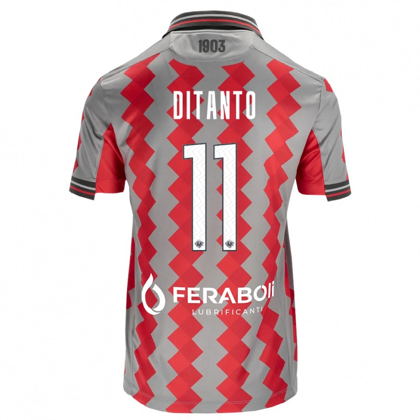 Danxen Barn Tiziano Ditanto #11 Grå Röd Vit Hemmatröja Matchtröjor 2026/27 Tröjor T-Tröja
