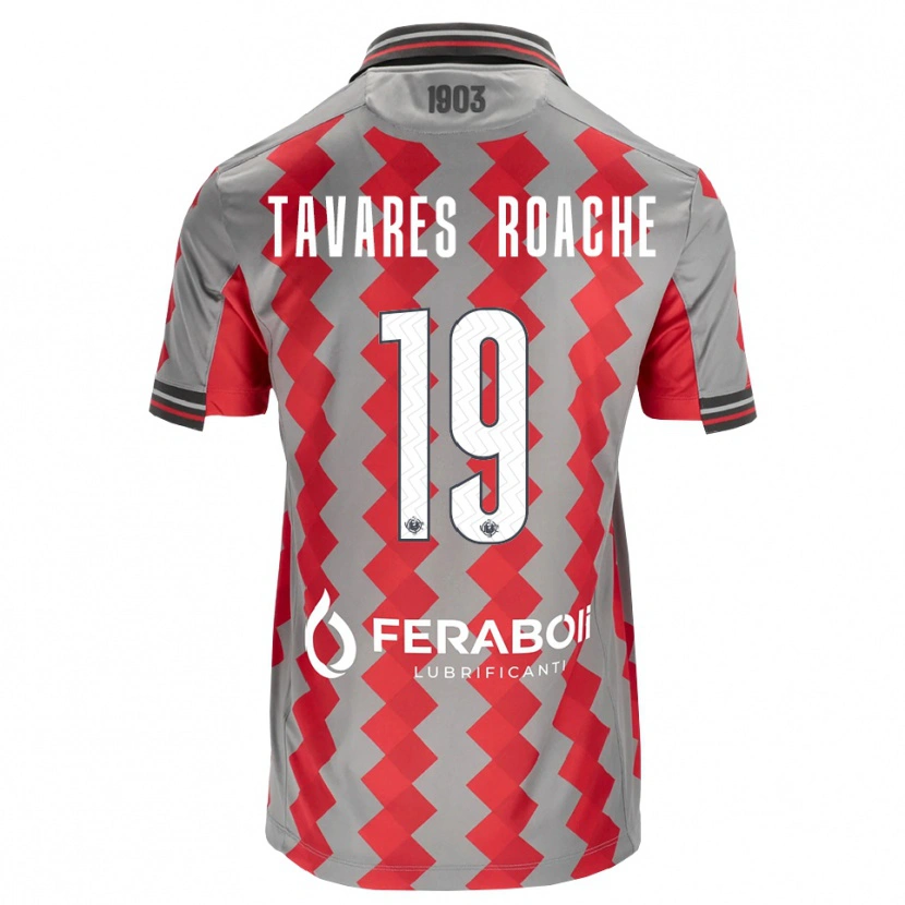 Danxen Barn Carter Tavares Roache #19 Grå Röd Vit Hemmatröja Matchtröjor 2026/27 Tröjor T-Tröja