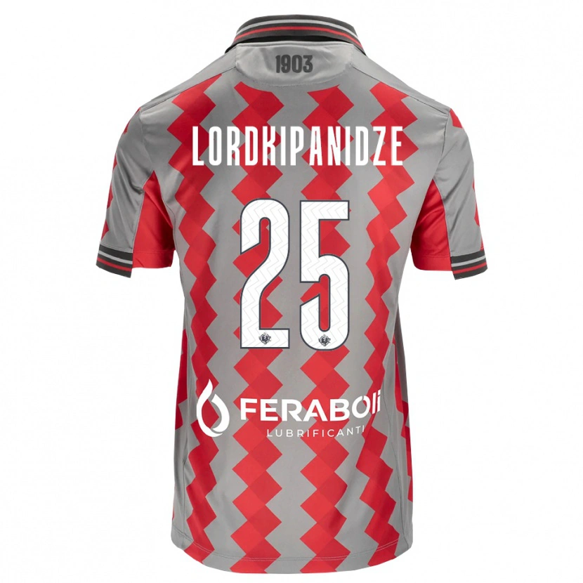 Danxen Barn Dachi Lordkipanidze #25 Grå Röd Vit Hemmatröja Matchtröjor 2026/27 Tröjor T-Tröja