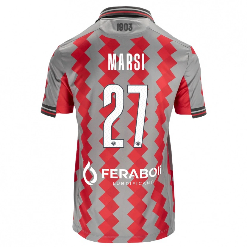 Danxen Barn Simone Marsi #27 Grå Röd Vit Hemmatröja Matchtröjor 2026/27 Tröjor T-Tröja