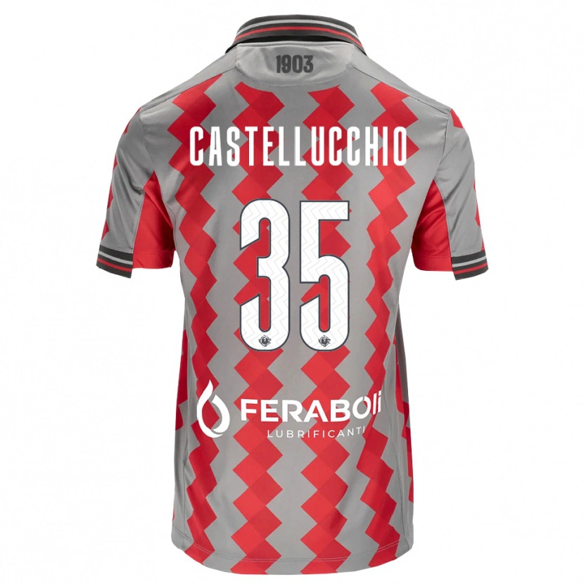 Danxen Barn Gabriele Castellucchio #35 Grå Röd Vit Hemmatröja Matchtröjor 2026/27 Tröjor T-Tröja