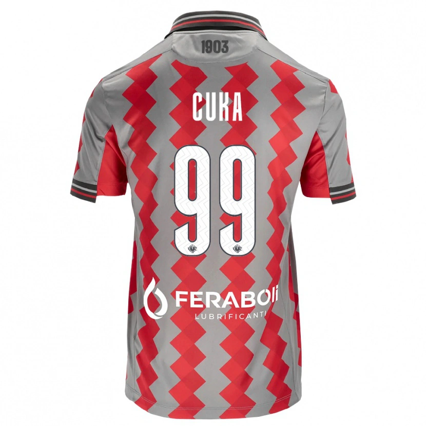 Danxen Barn Samuel Cuka #99 Grå Röd Vit Hemmatröja Matchtröjor 2026/27 Tröjor T-Tröja