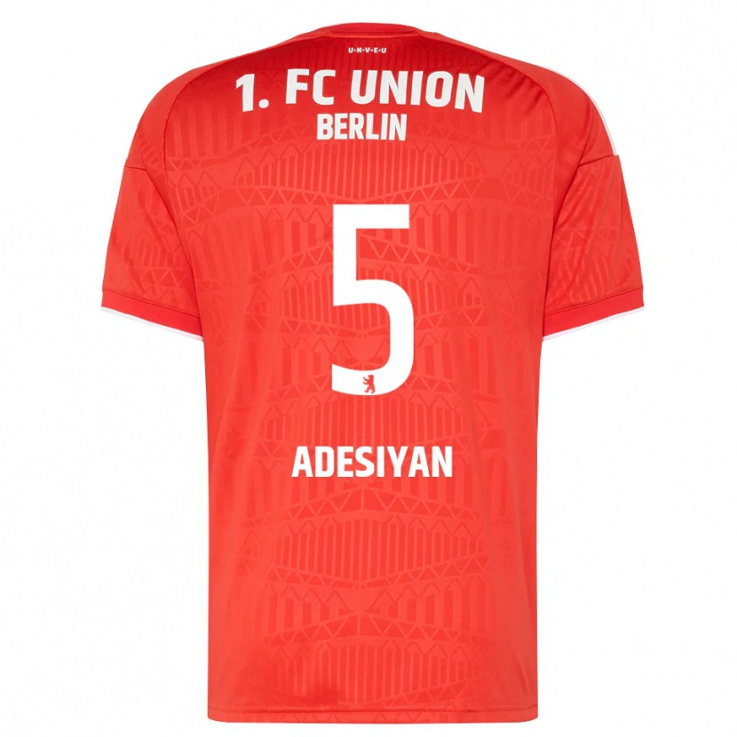 Danxen Barn Olufemi Adesiyan #5 Röd Vit Hemmatröja Matchtröjor 2026/27 Tröjor T-Tröja