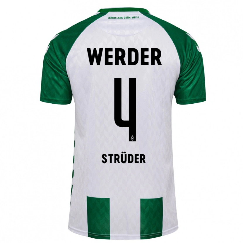 Danxen Barn Mika Strüder #4 Grön Vit Hemmatröja Matchtröjor 2026/27 Tröjor T-Tröja