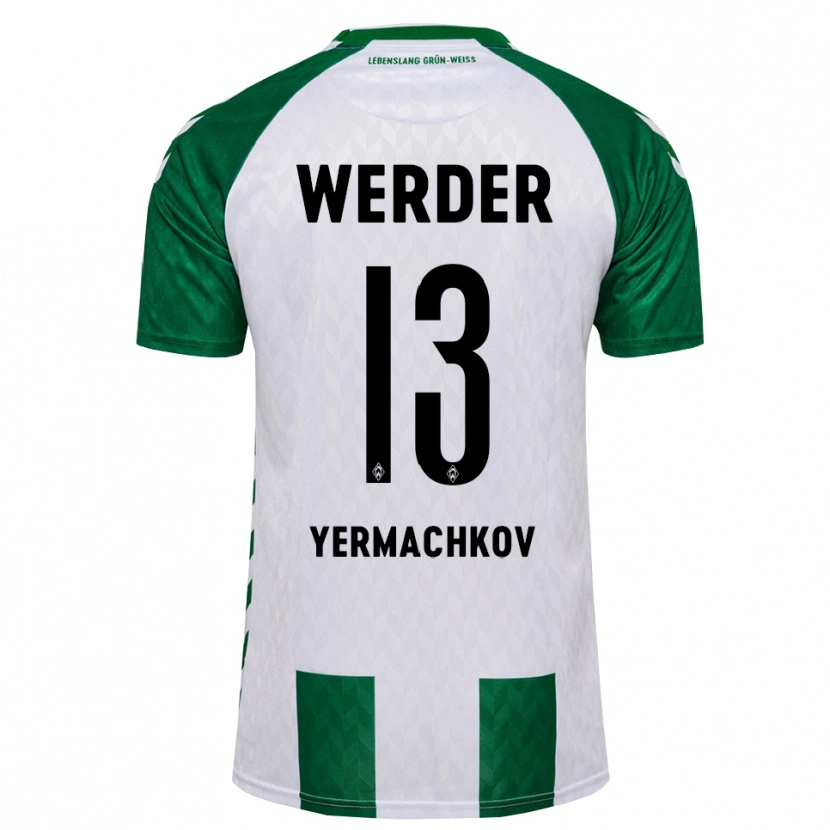 Danxen Barn Ivan Yermachkov #13 Grön Vit Hemmatröja Matchtröjor 2026/27 Tröjor T-Tröja