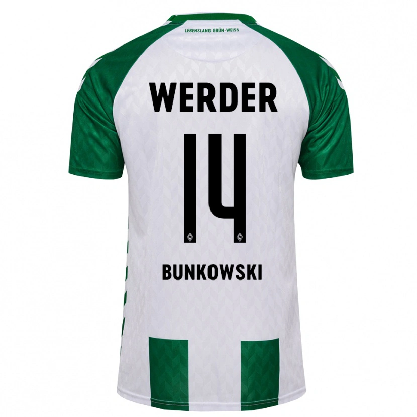 Danxen Barn Paul Bunkowski #14 Grön Vit Hemmatröja Matchtröjor 2026/27 Tröjor T-Tröja