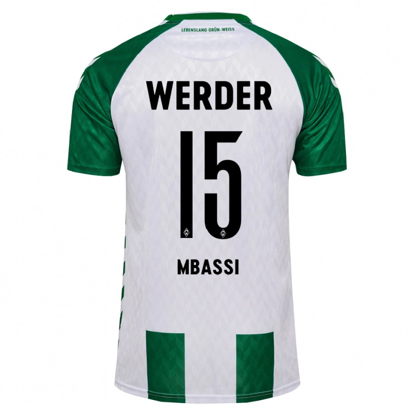 Danxen Barn Mario Mbassi #15 Grön Vit Hemmatröja Matchtröjor 2026/27 Tröjor T-Tröja