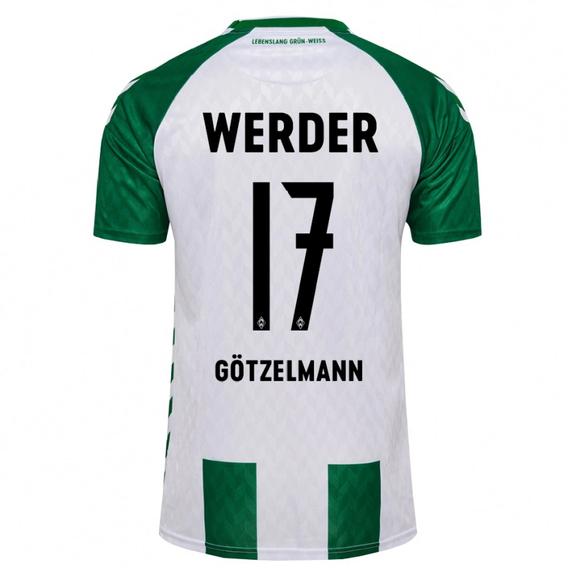 Danxen Barn Patrick Götzelmann #17 Grön Vit Hemmatröja Matchtröjor 2026/27 Tröjor T-Tröja