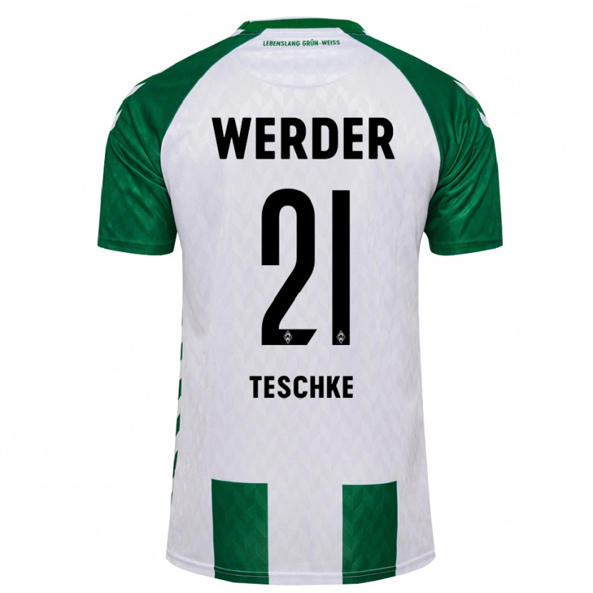 Danxen Barn Tim Teschke #21 Grön Vit Hemmatröja Matchtröjor 2026/27 Tröjor T-Tröja