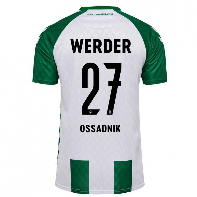 Danxen Barn Jannes Ossadnik #27 Grön Vit Hemmatröja Matchtröjor 2026/27 Tröjor T-Tröja