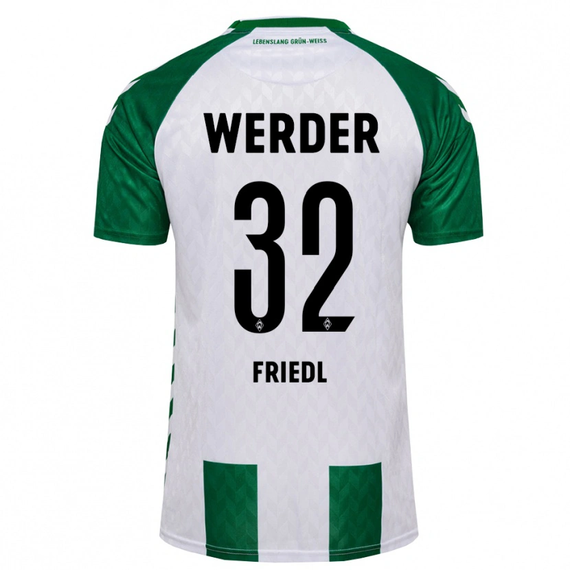 Danxen Barn Marco Friedl #32 Grön Vit Hemmatröja Matchtröjor 2026/27 Tröjor T-Tröja