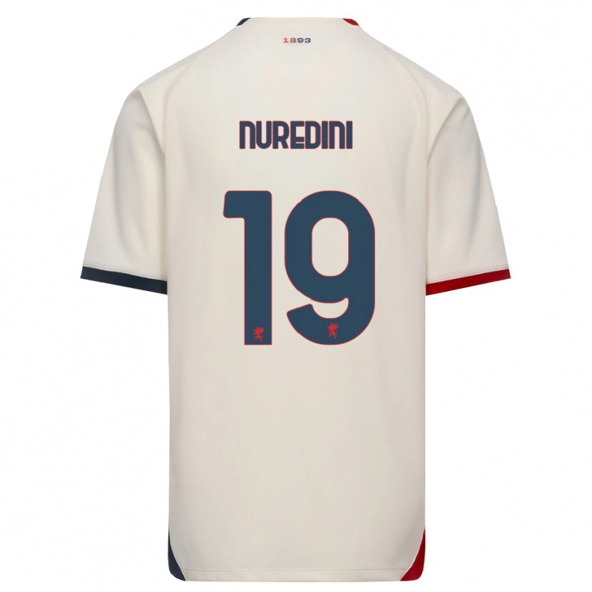Danxen Barn Joi Nuredini #19 Off-White Röd Bortatröja Matchtröjor 2026/27 Tröjor T-Tröja