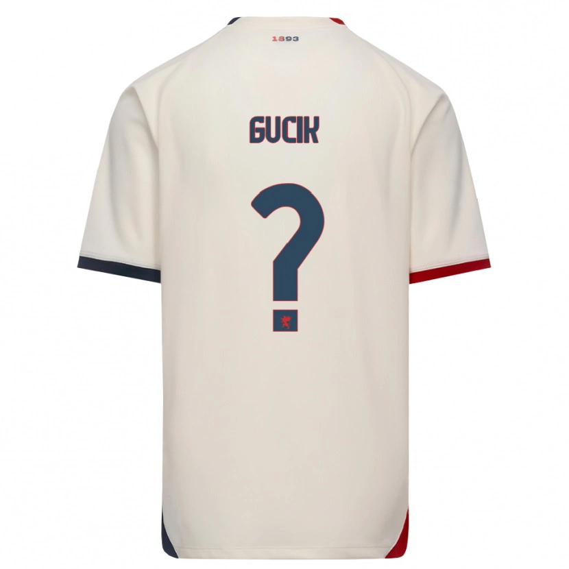 Danxen Barn Nicolas Gucik #0 Off-White Röd Bortatröja Matchtröjor 2026/27 Tröjor T-Tröja