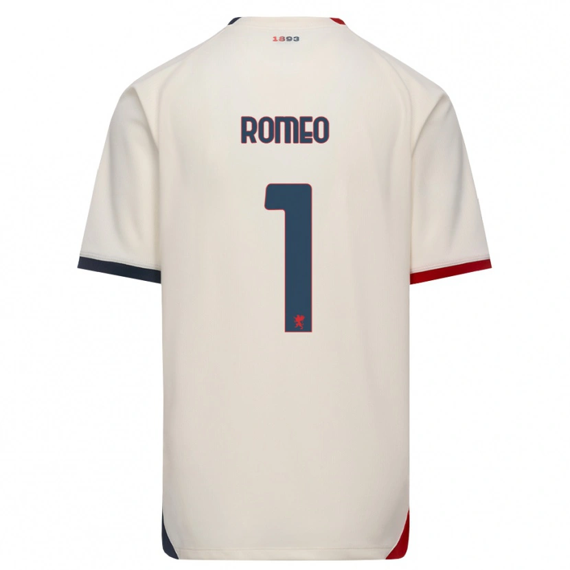 Danxen Barn Emanuele Romeo #1 Off-White Röd Bortatröja Matchtröjor 2026/27 Tröjor T-Tröja