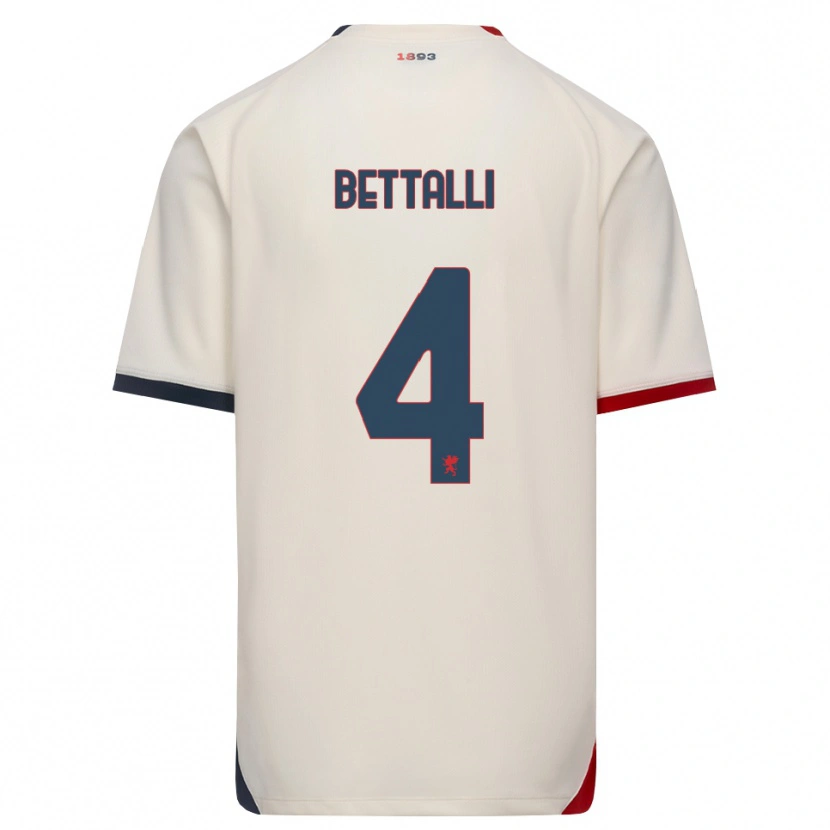 Danxen Barn Giorgia Bettalli #4 Off-White Röd Bortatröja Matchtröjor 2026/27 Tröjor T-Tröja