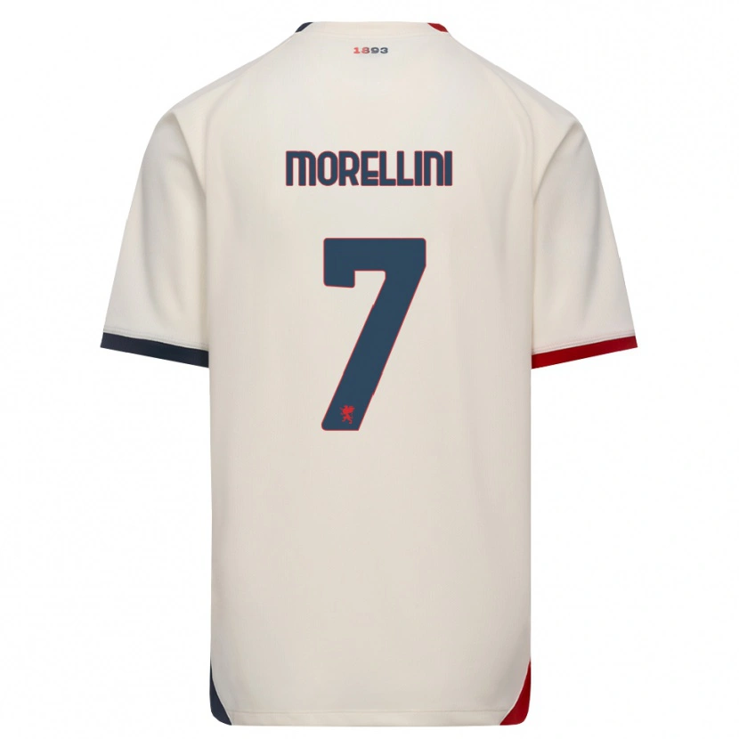 Danxen Barn Matteo Morellini #7 Off-White Röd Bortatröja Matchtröjor 2026/27 Tröjor T-Tröja