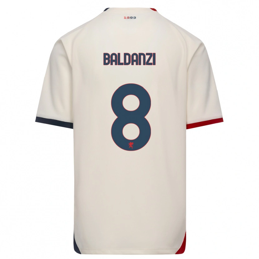 Danxen Barn Tommaso Baldanzi #8 Off-White Röd Bortatröja Matchtröjor 2026/27 Tröjor T-Tröja