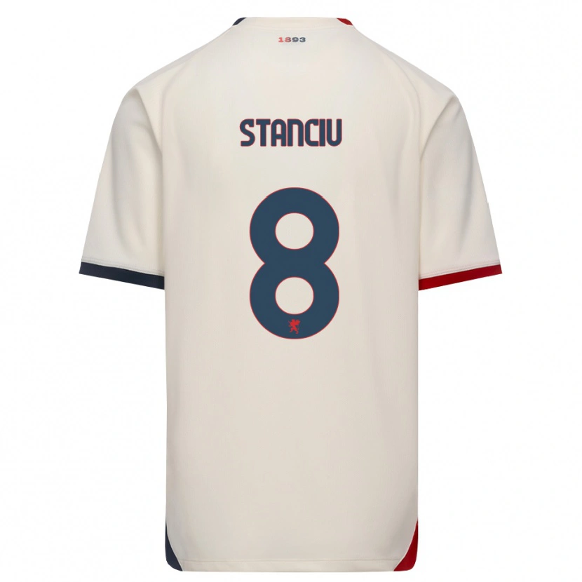 Danxen Barn Nicolae Stanciu #8 Off-White Röd Bortatröja Matchtröjor 2026/27 Tröjor T-Tröja