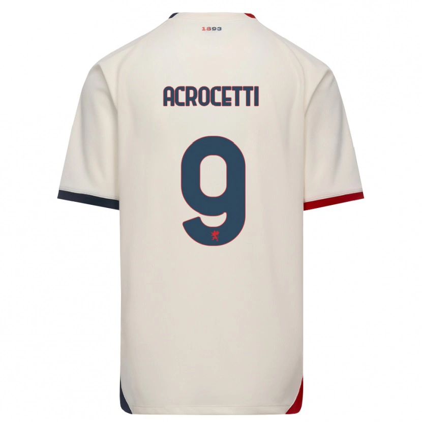 Danxen Barn Edoardo Acrocetti #9 Off-White Röd Bortatröja Matchtröjor 2026/27 Tröjor T-Tröja