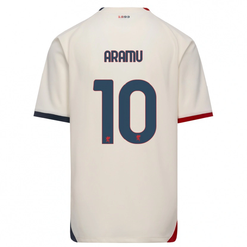 Danxen Barn Mattia Aramu #10 Off-White Röd Bortatröja Matchtröjor 2026/27 Tröjor T-Tröja