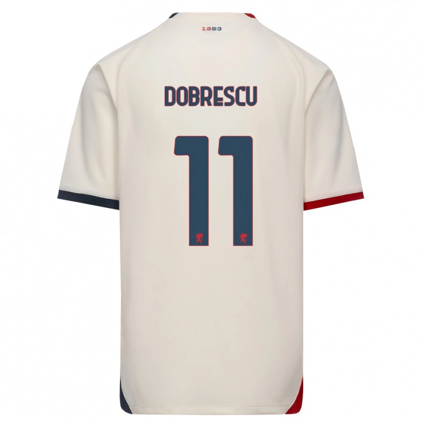 Danxen Barn Ianis Dobrescu #11 Off-White Röd Bortatröja Matchtröjor 2026/27 Tröjor T-Tröja