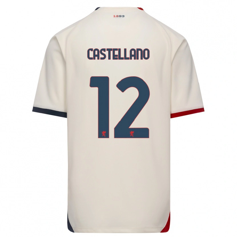 Danxen Barn Cristiano Castellano #12 Off-White Röd Bortatröja Matchtröjor 2026/27 Tröjor T-Tröja