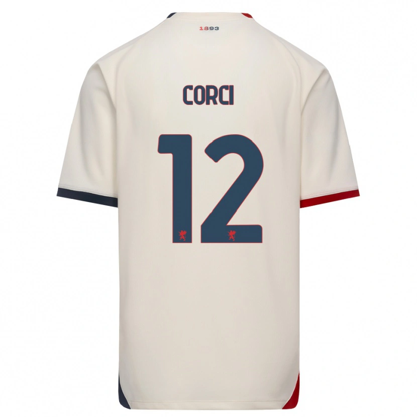 Danxen Barn Tommaso Corci #12 Off-White Röd Bortatröja Matchtröjor 2026/27 Tröjor T-Tröja