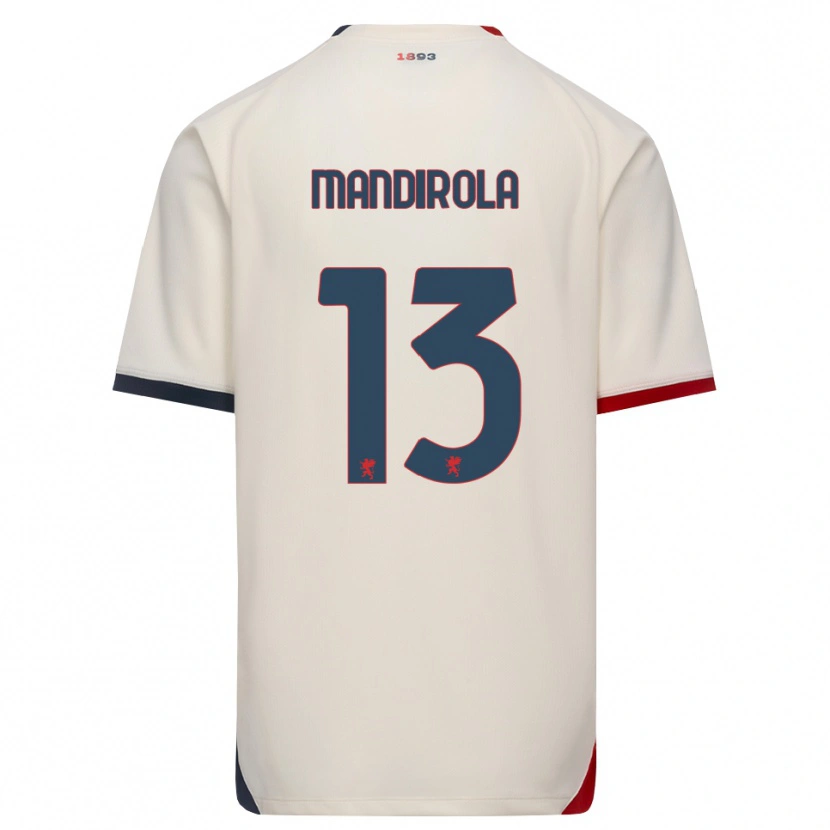 Danxen Barn Gabriele Mandirola #13 Off-White Röd Bortatröja Matchtröjor 2026/27 Tröjor T-Tröja