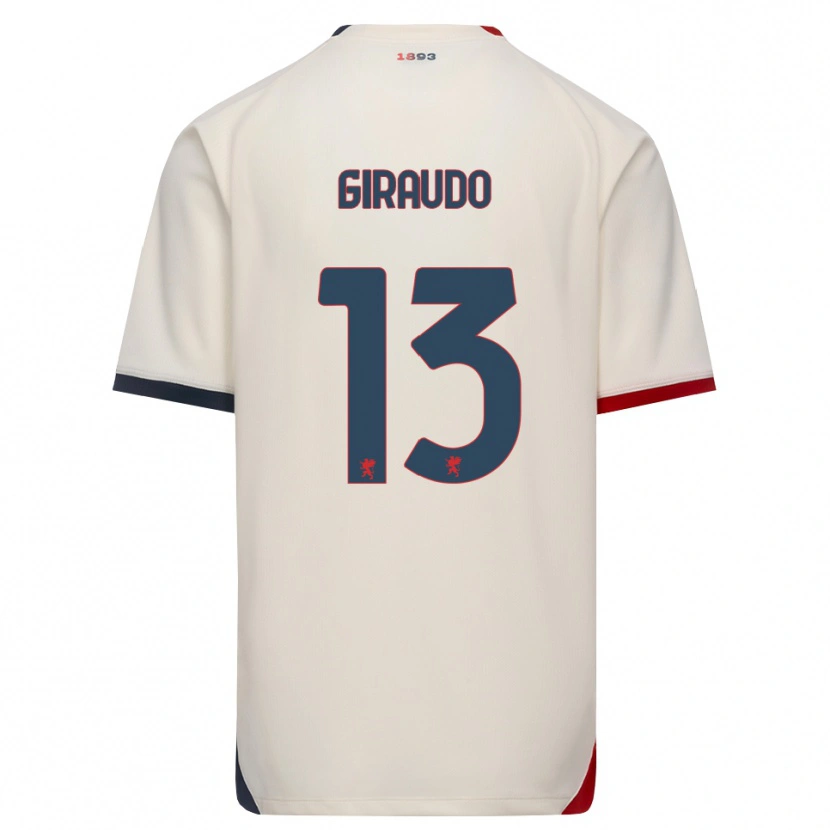 Danxen Barn Giuseppe Giraudo #13 Off-White Röd Bortatröja Matchtröjor 2026/27 Tröjor T-Tröja