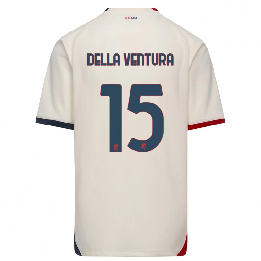 Danxen Barn Lorenzo Della Ventura #15 Off-White Röd Bortatröja Matchtröjor 2026/27 Tröjor T-Tröja