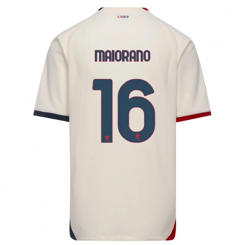 Danxen Barn Francesco Maiorano #16 Off-White Röd Bortatröja Matchtröjor 2026/27 Tröjor T-Tröja