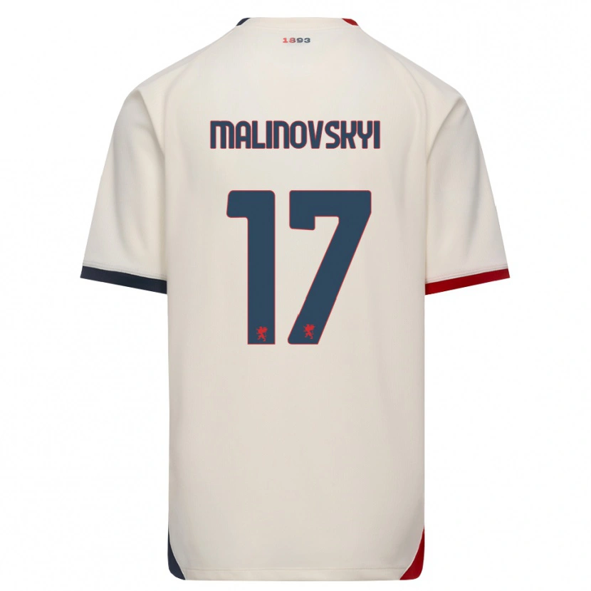 Danxen Barn Ruslan Malinovskyi #17 Off-White Röd Bortatröja Matchtröjor 2026/27 Tröjor T-Tröja