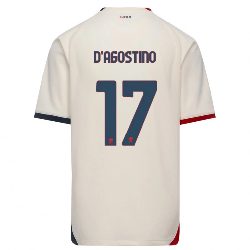 Danxen Barn Riccardo D'agostino #17 Off-White Röd Bortatröja Matchtröjor 2026/27 Tröjor T-Tröja