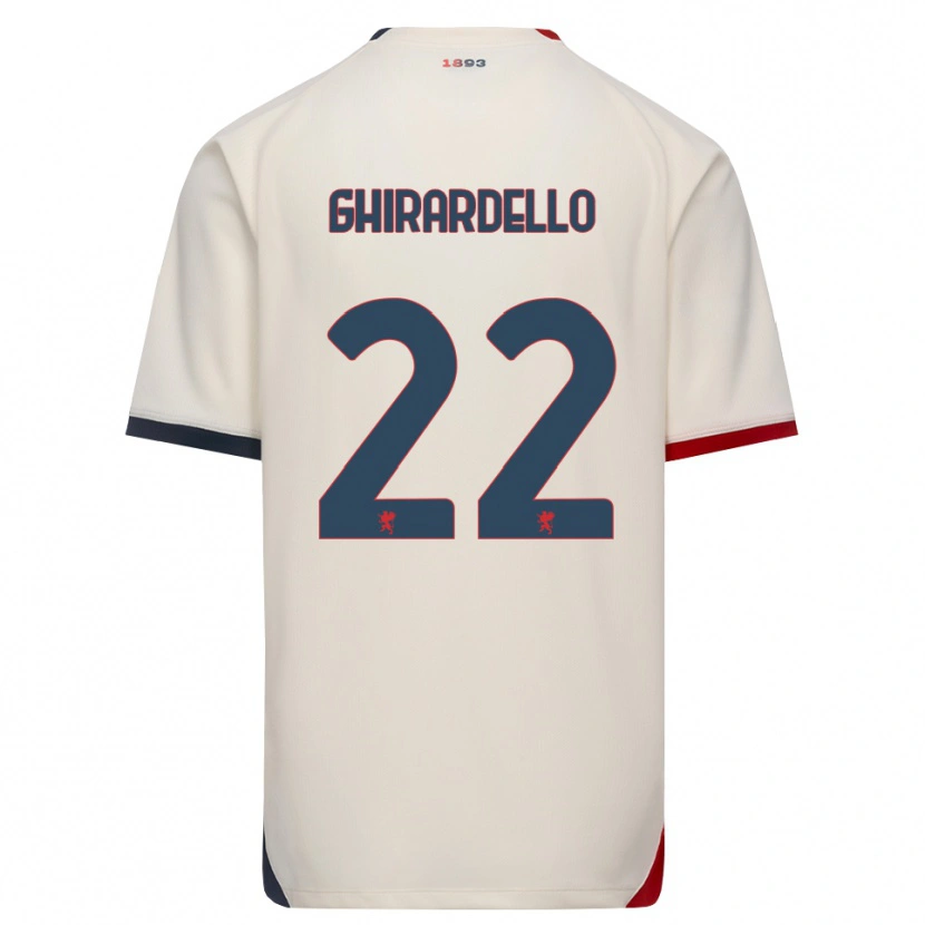 Danxen Barn Tommaso Ghirardello #22 Off-White Röd Bortatröja Matchtröjor 2026/27 Tröjor T-Tröja