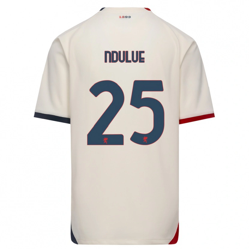Danxen Barn Daniel Ndulue #25 Off-White Röd Bortatröja Matchtröjor 2026/27 Tröjor T-Tröja