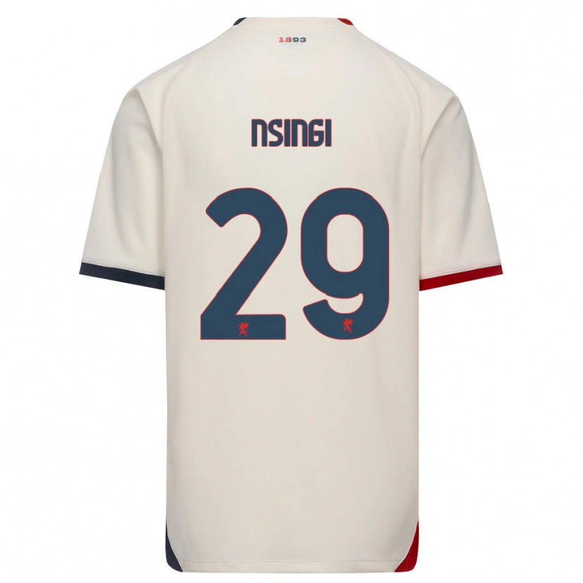 Danxen Barn Jayden Nsingi #29 Off-White Röd Bortatröja Matchtröjor 2026/27 Tröjor T-Tröja