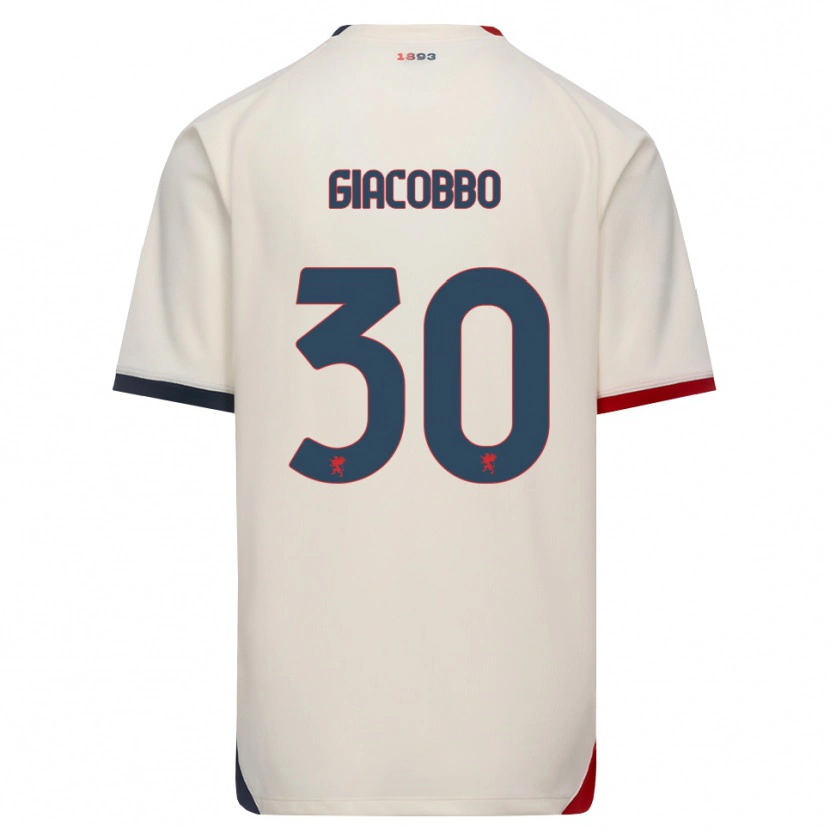 Danxen Barn Giulia Giacobbo #30 Off-White Röd Bortatröja Matchtröjor 2026/27 Tröjor T-Tröja