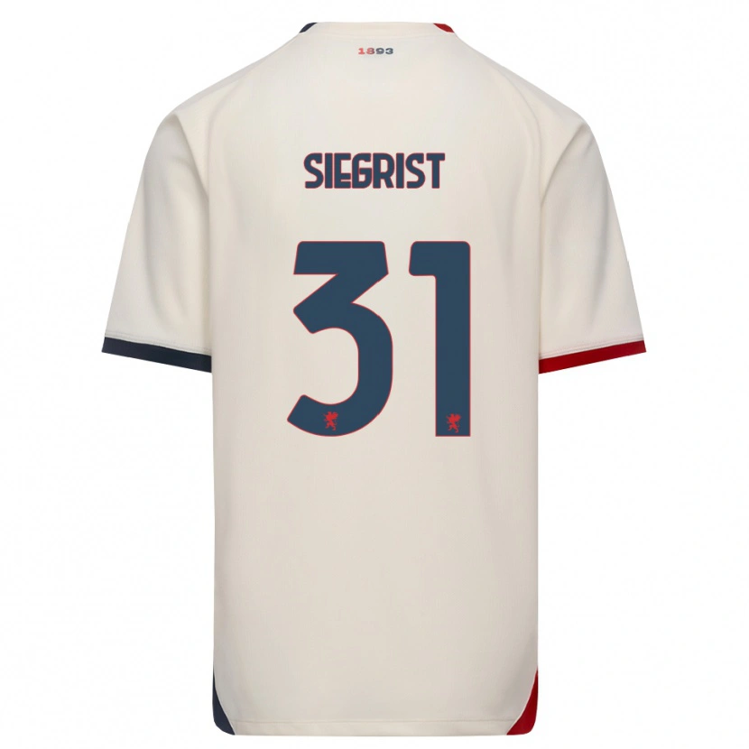 Danxen Barn Benjamin Siegrist #31 Off-White Röd Bortatröja Matchtröjor 2026/27 Tröjor T-Tröja