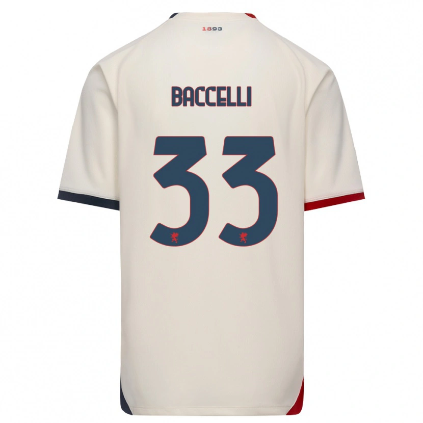Danxen Barn Pietro Baccelli #33 Off-White Röd Bortatröja Matchtröjor 2026/27 Tröjor T-Tröja