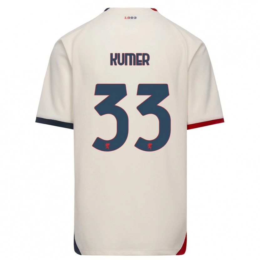 Danxen Barn Alin Kumer Celik #33 Off-White Röd Bortatröja Matchtröjor 2026/27 Tröjor T-Tröja