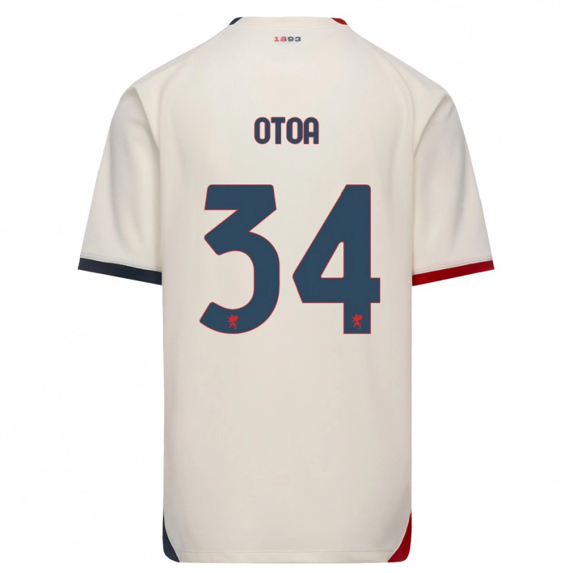 Danxen Barn Sebastian Otoa #34 Off-White Röd Bortatröja Matchtröjor 2026/27 Tröjor T-Tröja