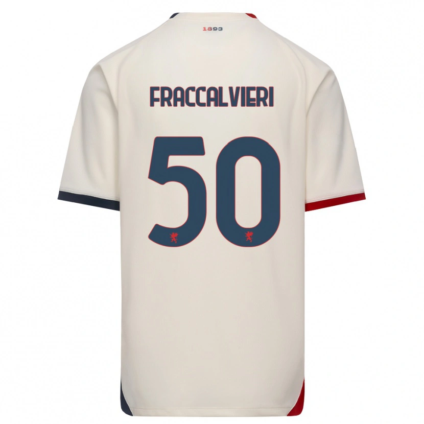 Danxen Barn Michele Fraccalvieri #50 Off-White Röd Bortatröja Matchtröjor 2026/27 Tröjor T-Tröja