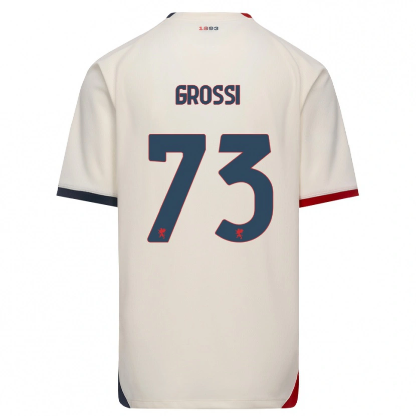 Danxen Barn Jacopo Grossi #73 Off-White Röd Bortatröja Matchtröjor 2026/27 Tröjor T-Tröja