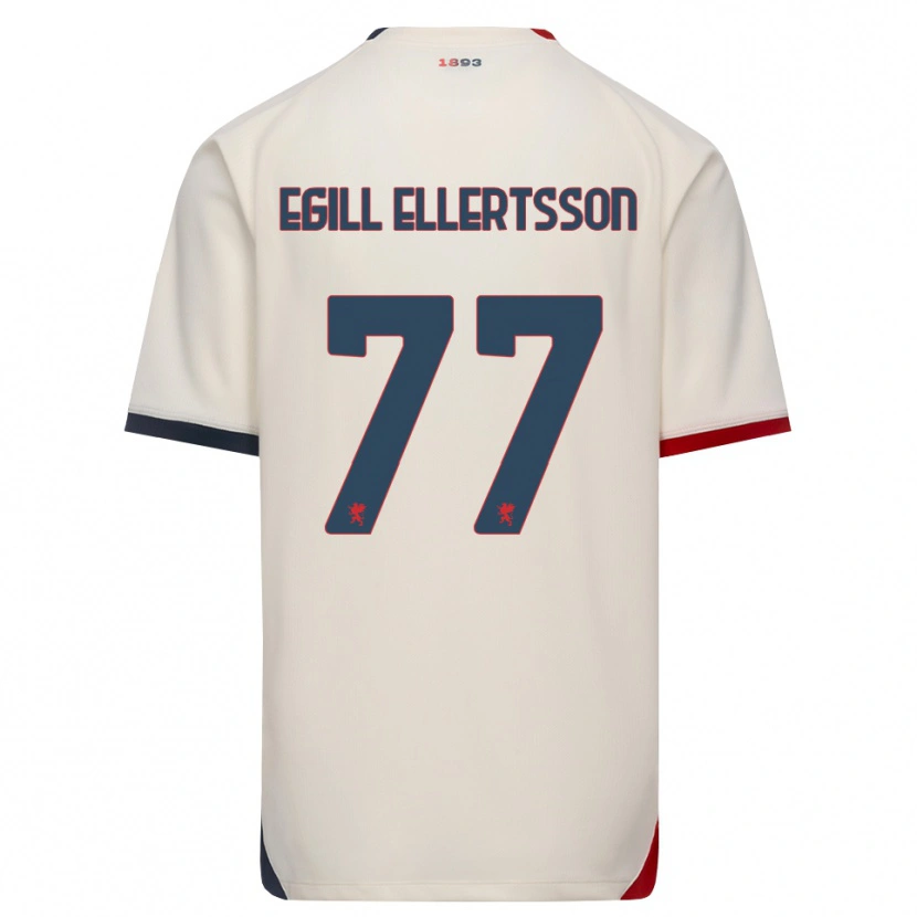 Danxen Barn Mikael Egill Ellertsson #77 Off-White Röd Bortatröja Matchtröjor 2026/27 Tröjor T-Tröja