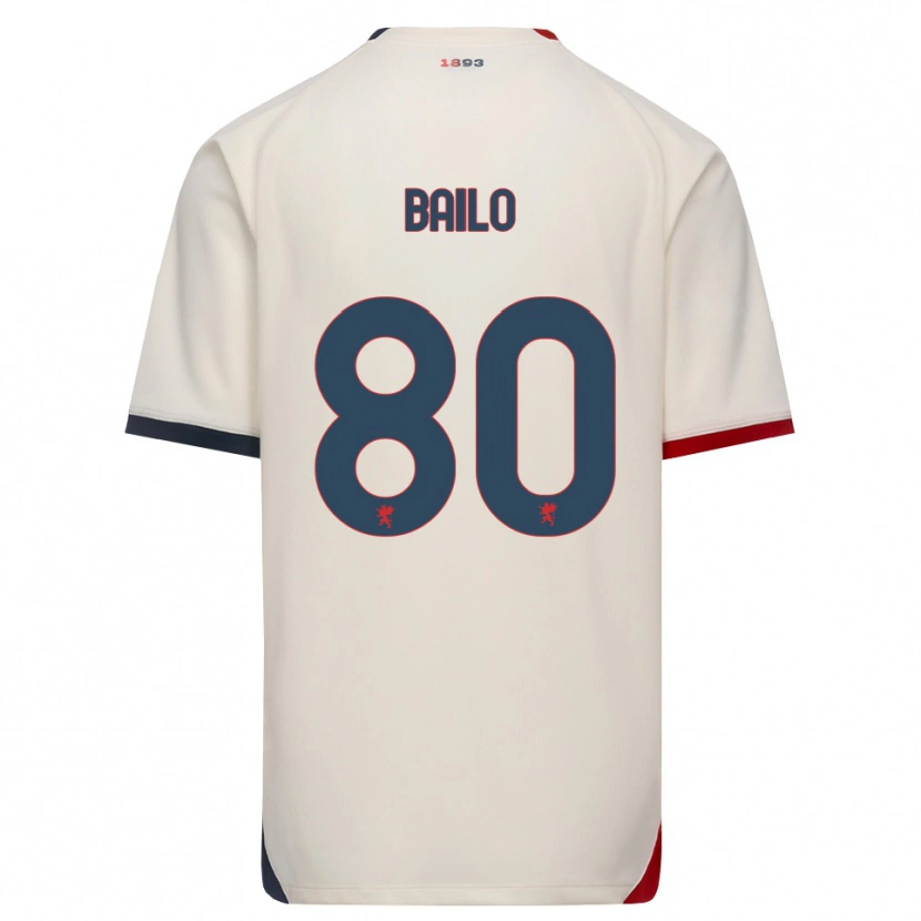 Danxen Barn Giorgio Bailo #80 Off-White Röd Bortatröja Matchtröjor 2026/27 Tröjor T-Tröja