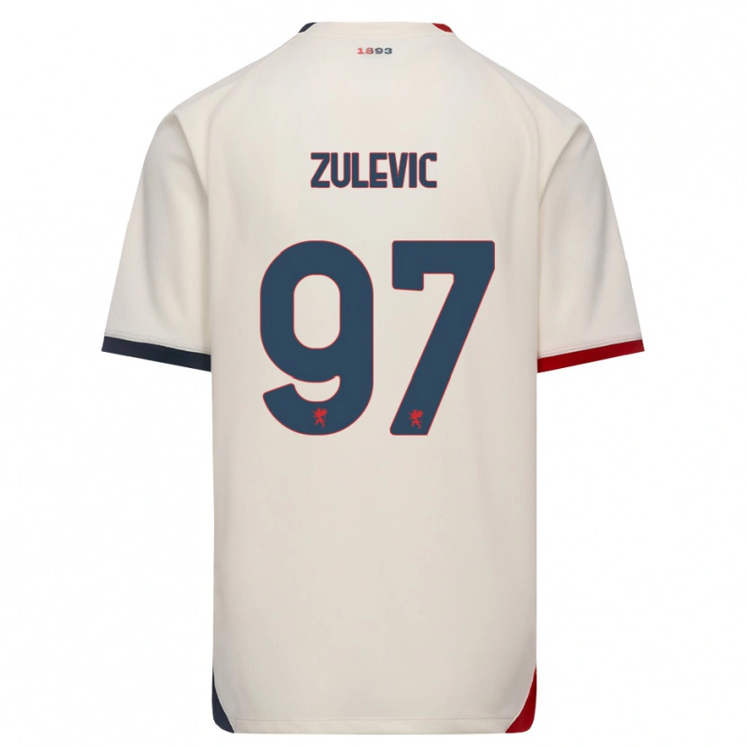 Danxen Barn Adam Zulevic #97 Off-White Röd Bortatröja Matchtröjor 2026/27 Tröjor T-Tröja