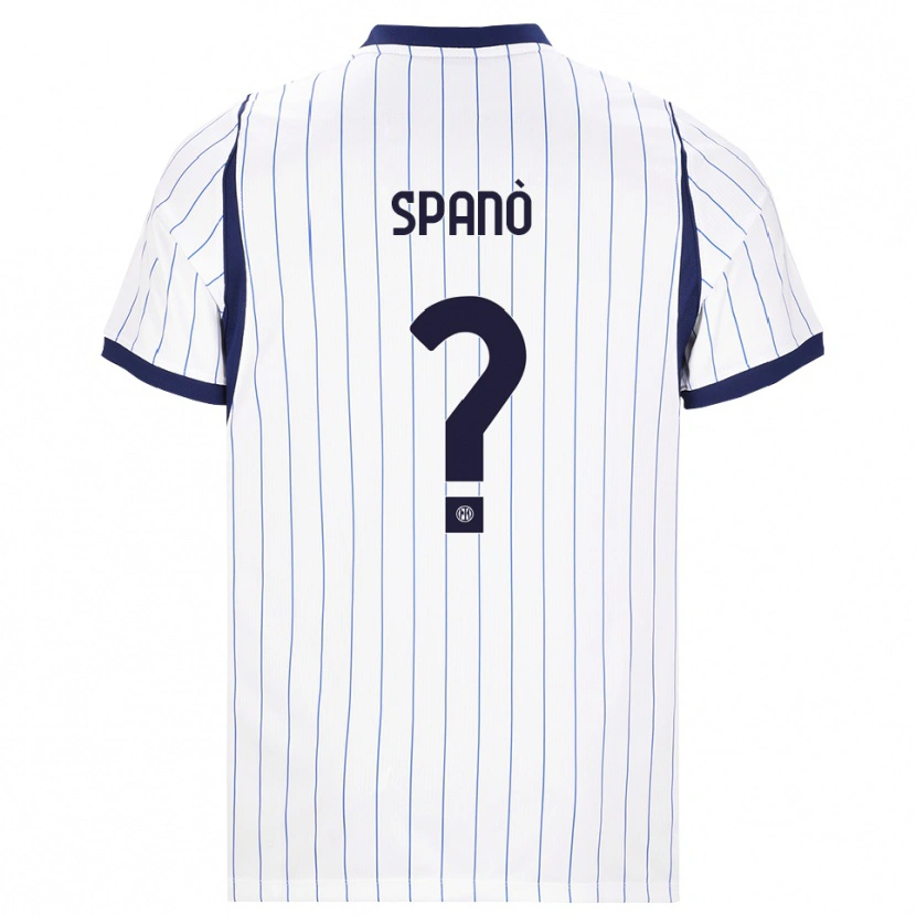 Danxen Barn Samuele Spanò #0 Vit Marinblå Bortatröja Matchtröjor 2026/27 Tröjor T-Tröja