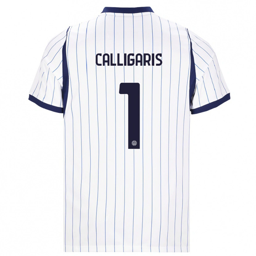 Danxen Barn Alessandro Calligaris #1 Vit Marinblå Bortatröja Matchtröjor 2026/27 Tröjor T-Tröja