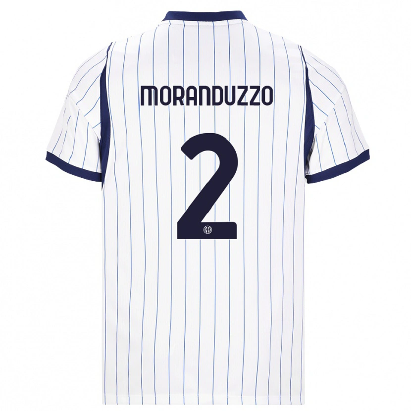 Danxen Barn Nicolo Moranduzzo #2 Vit Marinblå Bortatröja Matchtröjor 2026/27 Tröjor T-Tröja